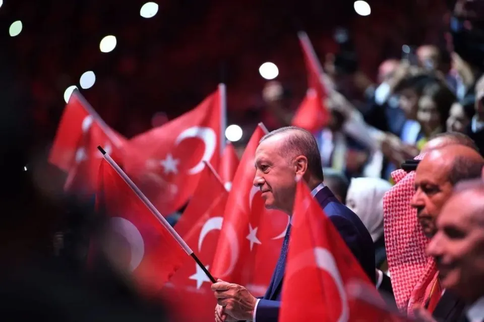 Turkey President Recep Tayyip Erdoğan at the opening ceremony of the 5th Islamic Solidarity Games in Konya, Turkey, on 9 August 2022. (Photo by <a href=_-2.html target="_blank">Astro Medya</a> / <a href=_-3.html target="_blank">CC BY 2.0</a>)